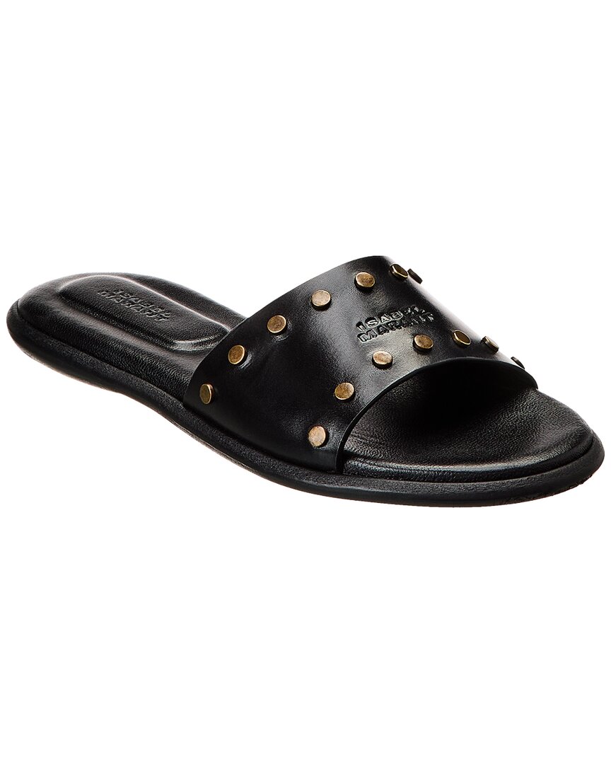 Shop Isabel Marant Vikee Leather Sandal In Black