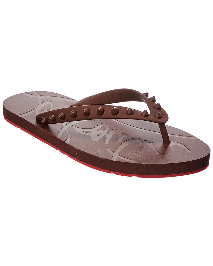 Christian Louboutin 10mm Loubi Flip Rubber Thong Sandals
