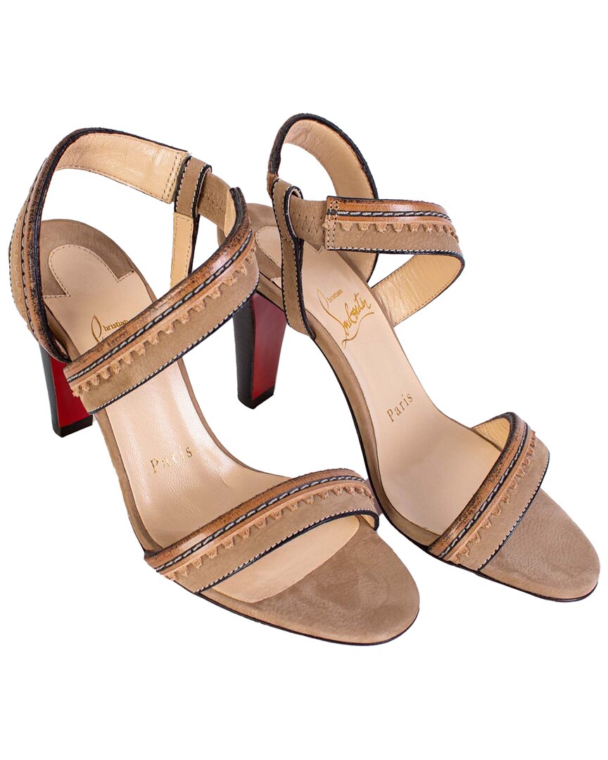 Christian Louboutin Trepi City Leather & Suede Sandal In Brown