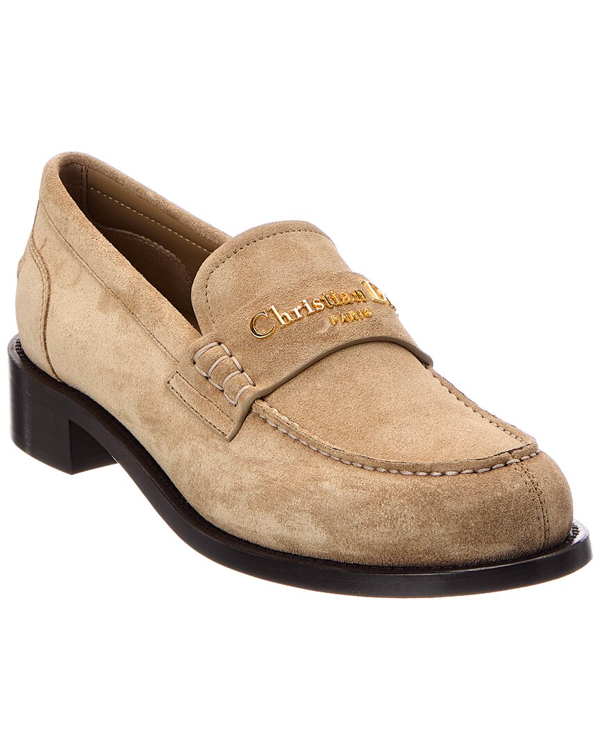 Dior Logo Suede Loafer In Brown