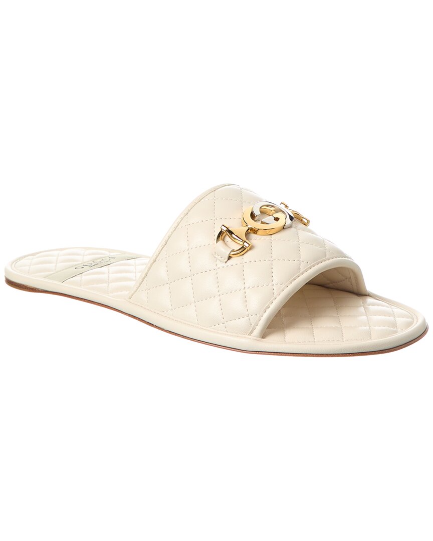 Gucci Quilted Leather Sandal In White