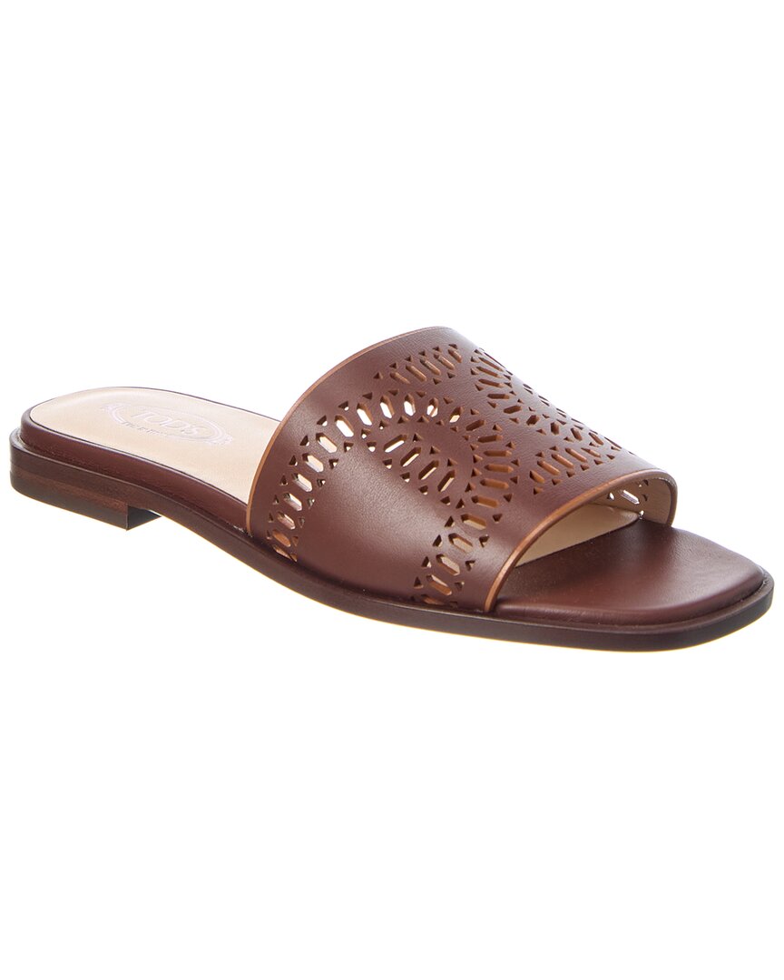 Tods Leather Sandal Womens Brown 35 42490₽