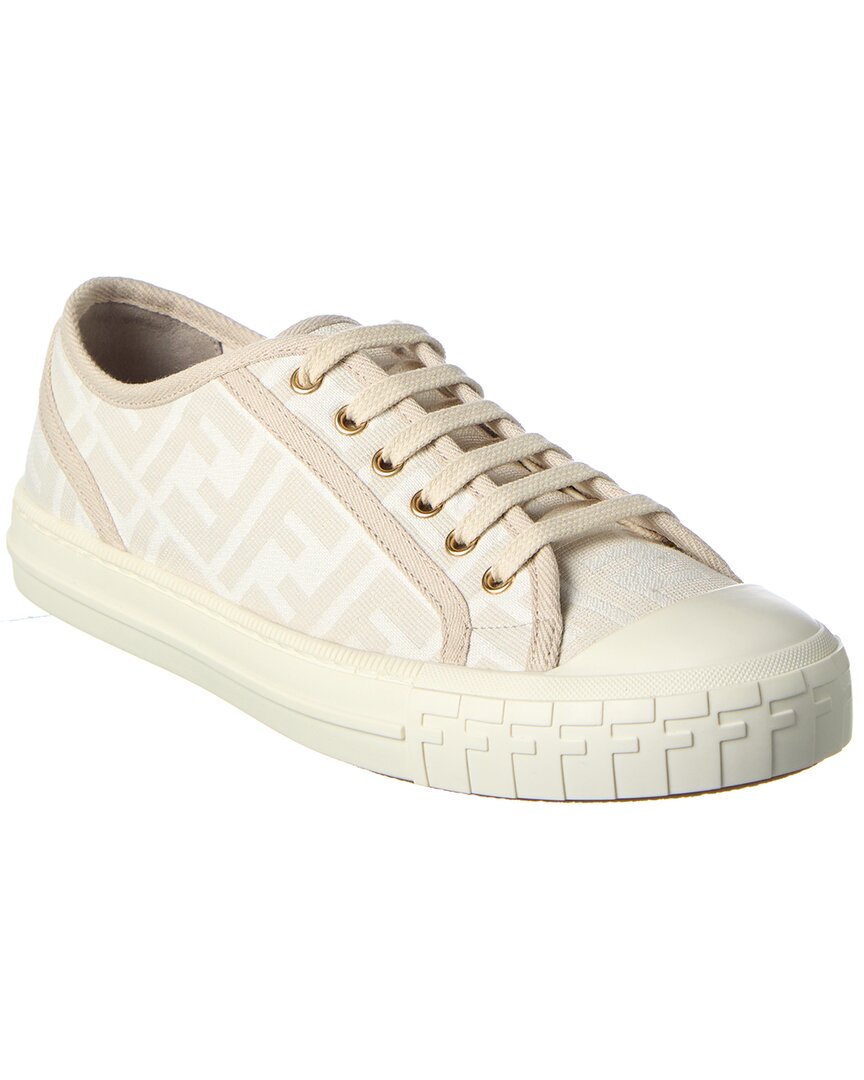Fendi Domino Ff Jacquard Low-top Sneakers In Neutral