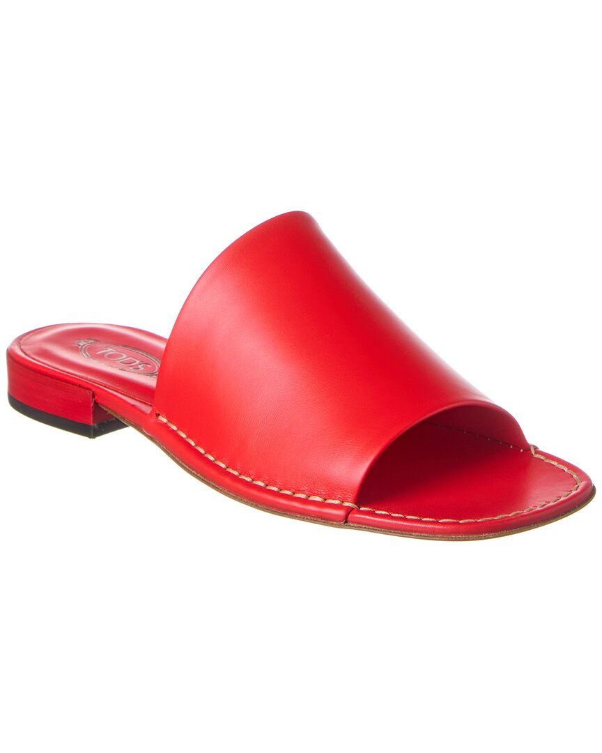 Tod's Leather Sandal In Red