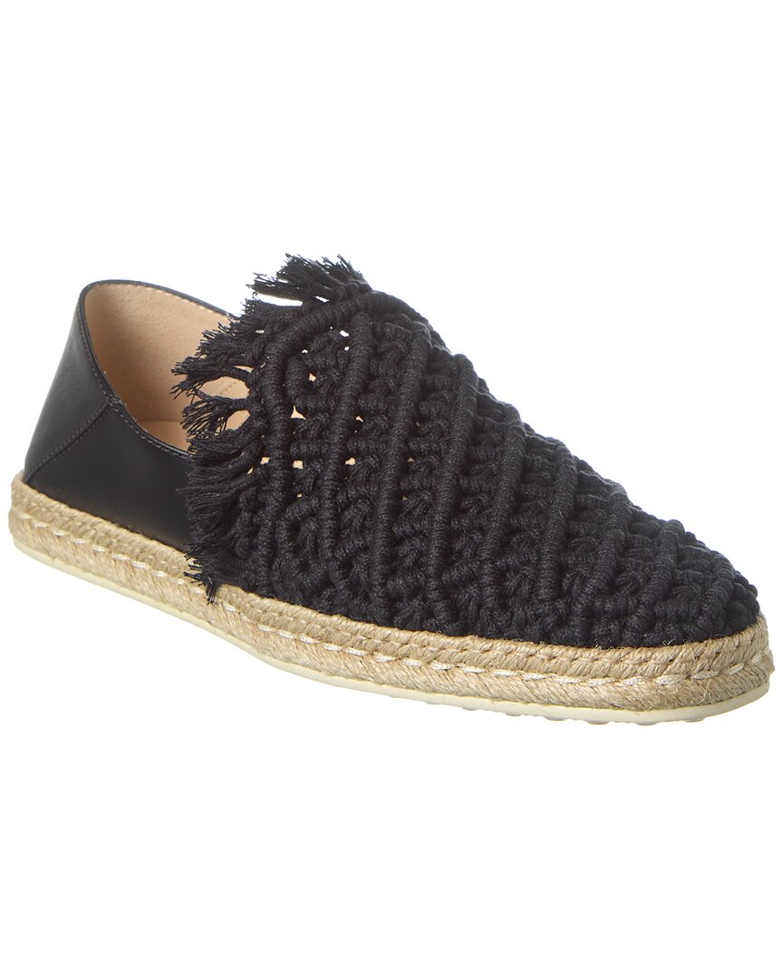 Tod's Gommino Crochet & Leather Loafer In Black