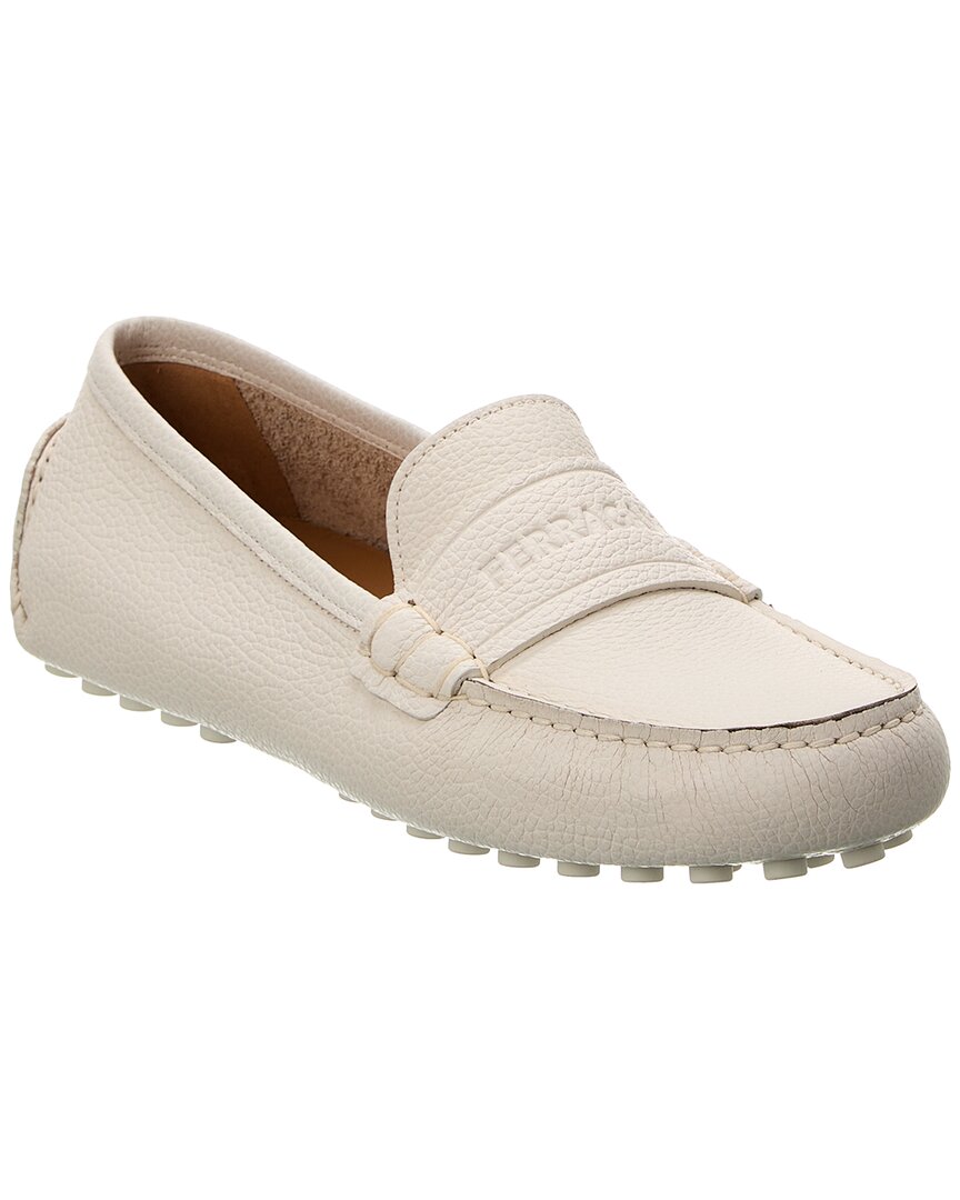 Shop Ferragamo Iside Leather Loafer In White