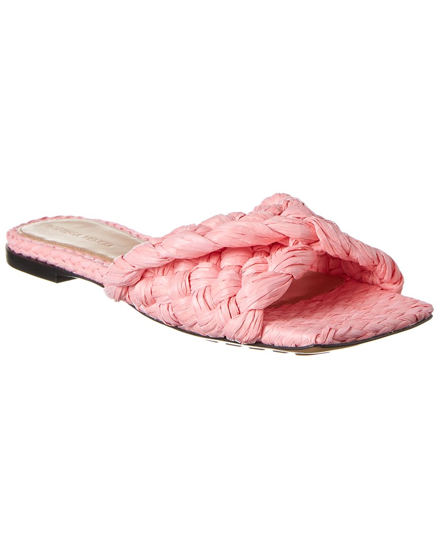 Shop Bottega Veneta Stretch Raffia Sandal In Pink