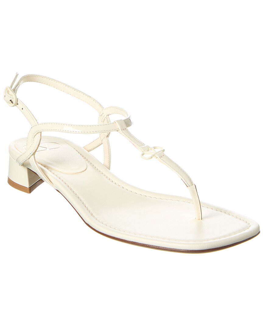 Shop Valentino Vlogo Patent Sandal In White