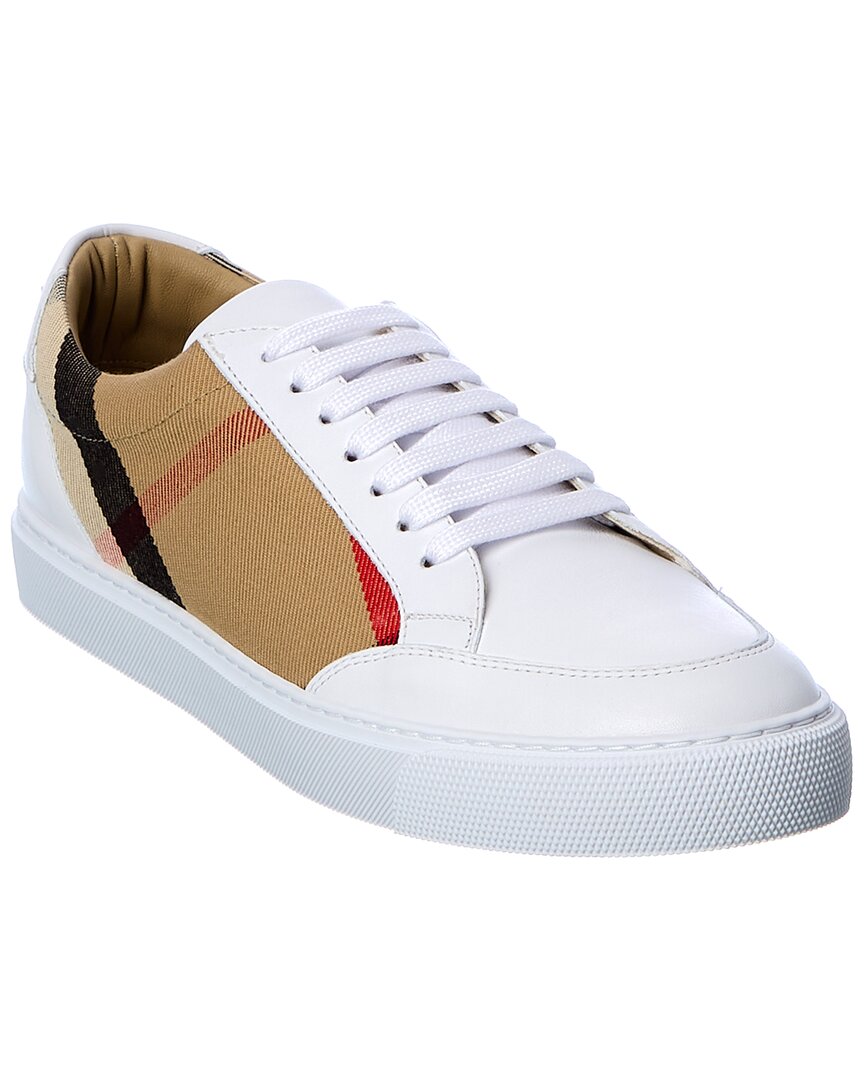 Shop Burberry Vintage Check Canvas & Leather Sneaker