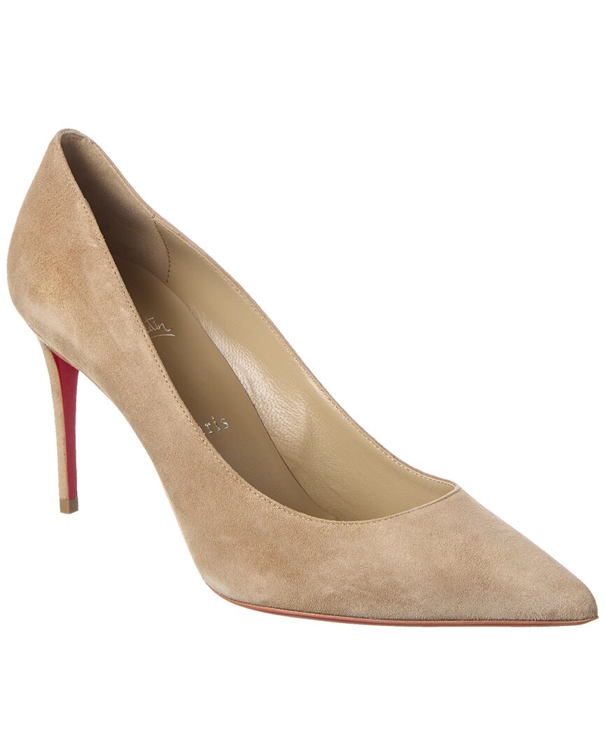 Shop Christian Louboutin Kate 85 Suede Pump In Brown