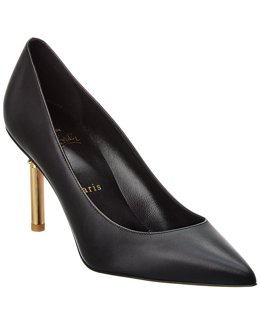 Shop Christian Louboutin Masca 85 Leather Pump In Black
