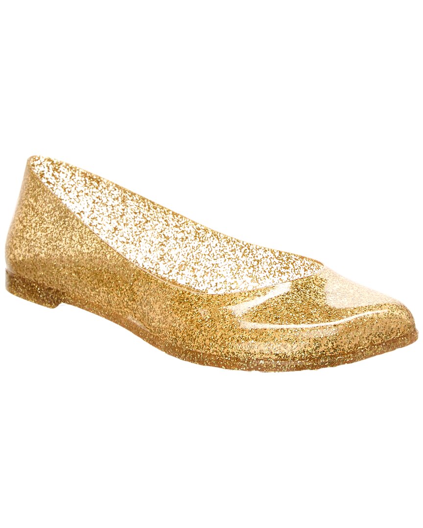 Loewe Paula's Ibiza Glittered Ballet Flat In Gold