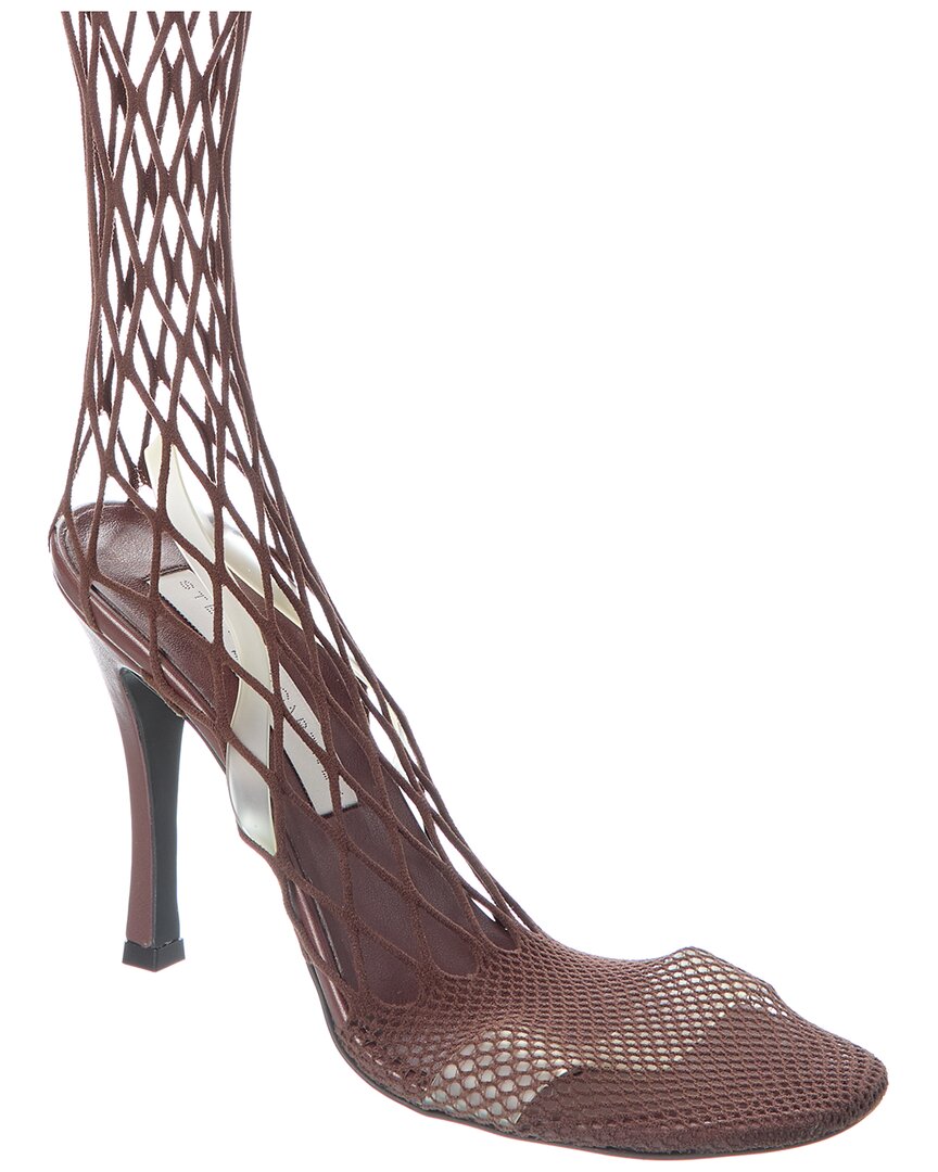 Stella Mccartney Fishnet Rubber Sandal In Brown