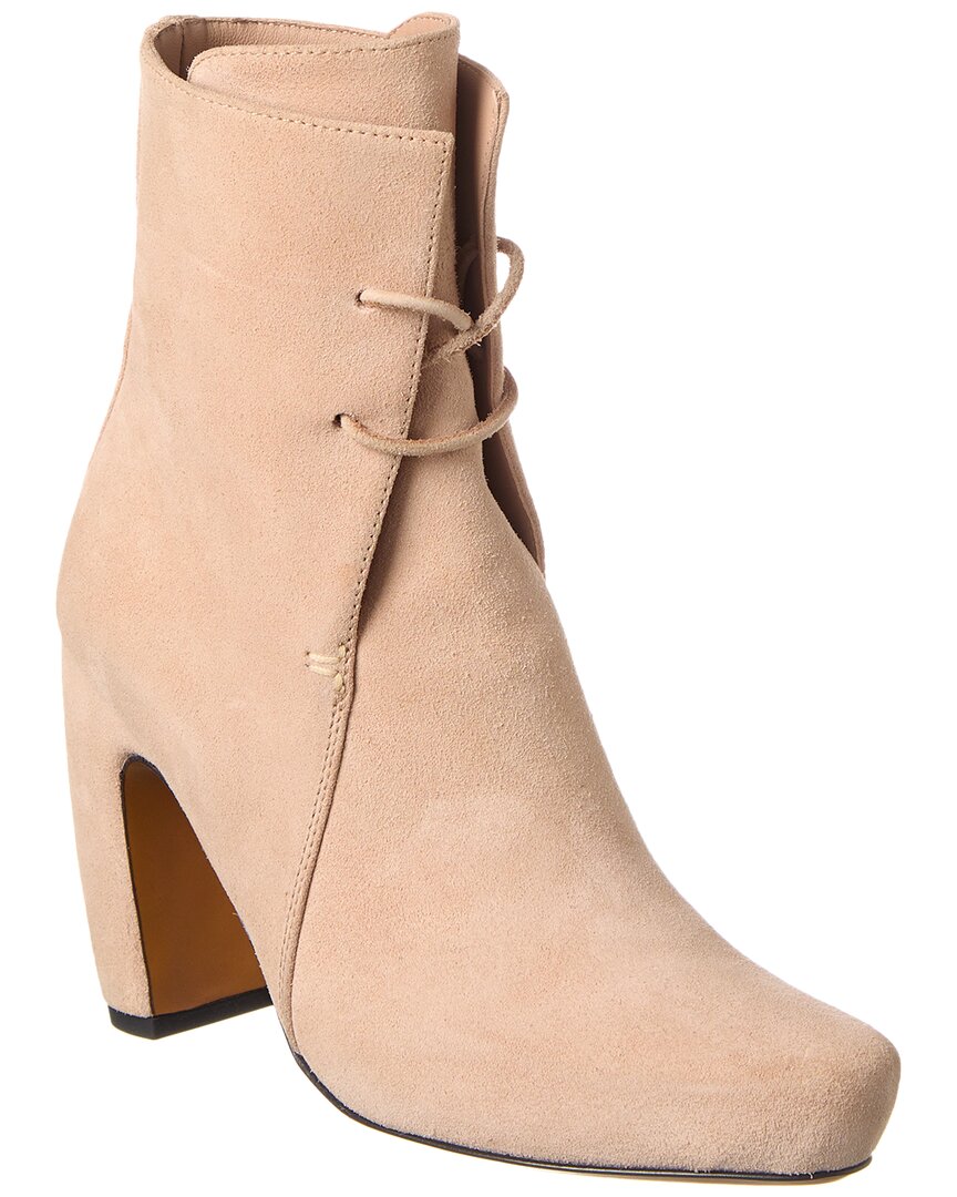 Lanvin Laced Suede Bootie In Pink