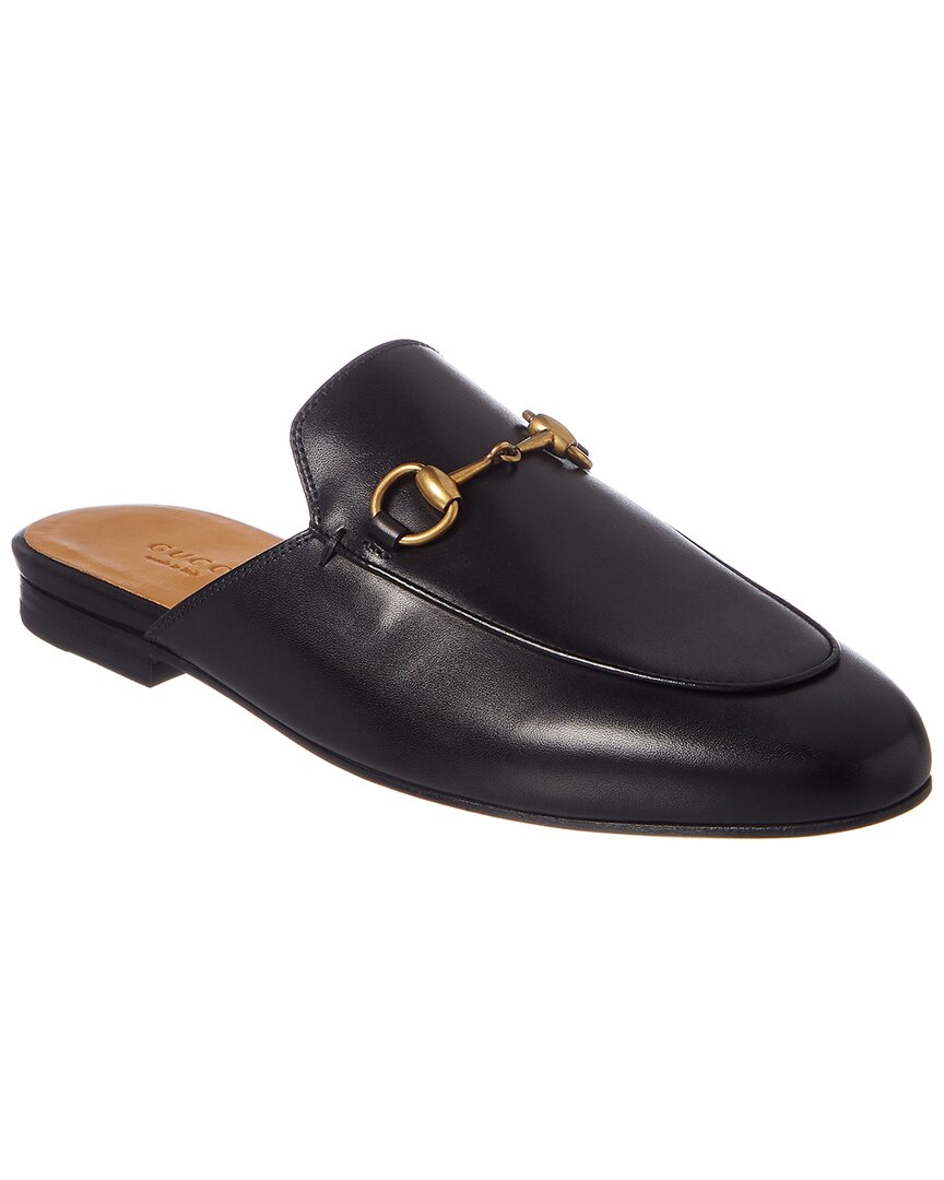 Gucci Princetown Leather Mules In Black