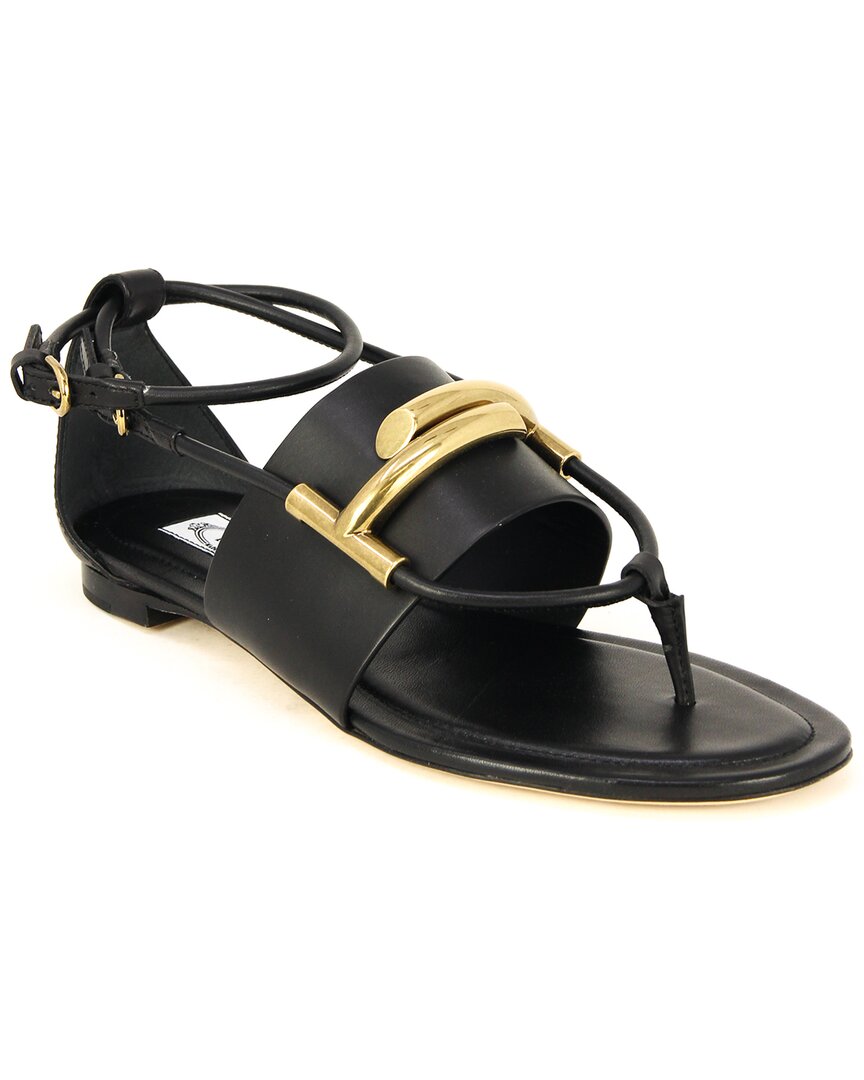 Shop Tod's Double T Suede & Leather Sandal