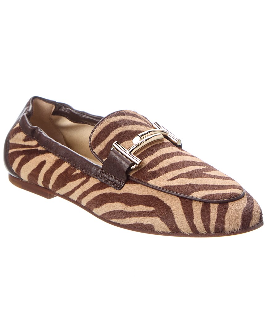Shop Tod's Double T Haircalf & Leather Loafer