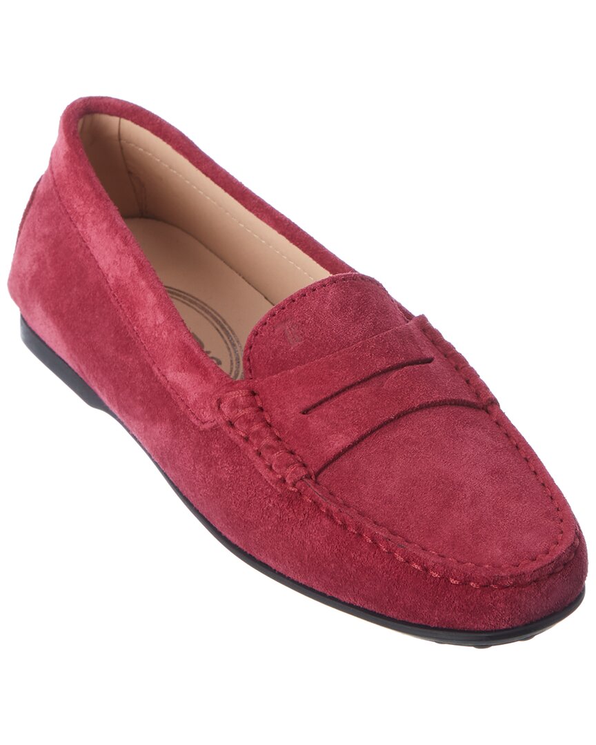 Shop Tod's Suede Loafer In Pink