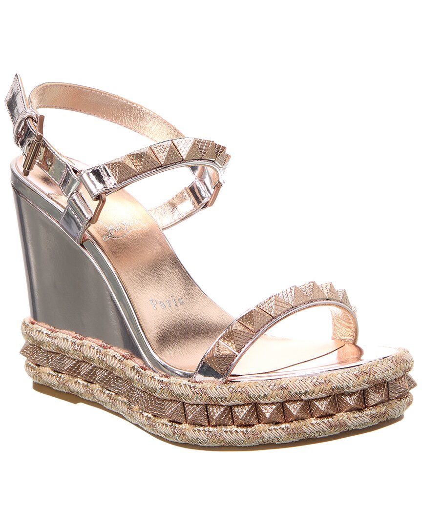 Christian Louboutin Pyraclou 110 Leather Wedge Sandal