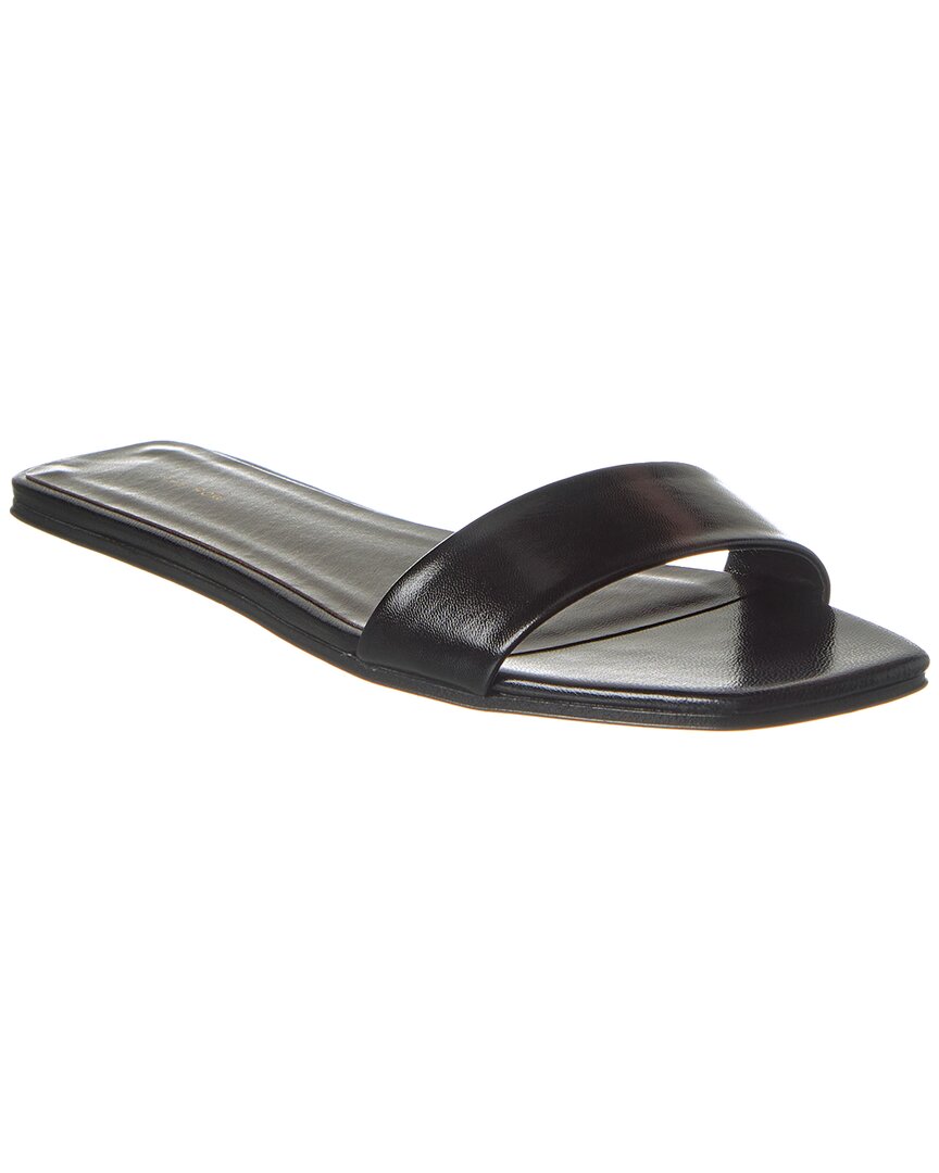 Shop The Row Chocolate Leather Flat In Black