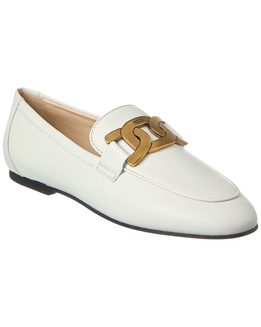 Shop Tod's Kate Leather Loafer In White