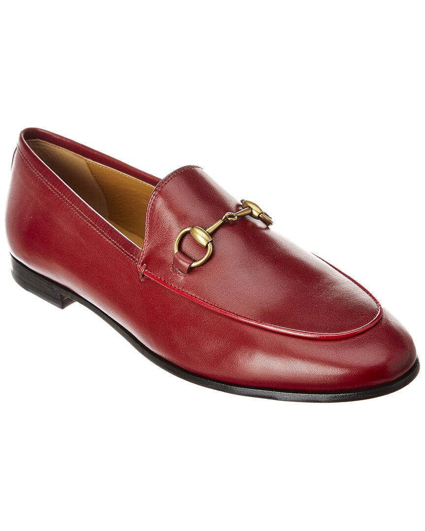 Gucci Jordaan Leather Loafer In Red