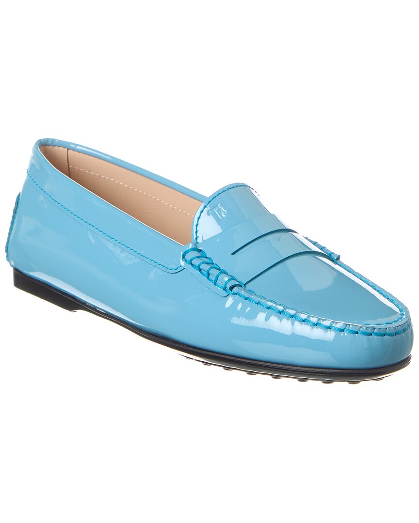Tod's Gommino Patent Loafer In Blue
