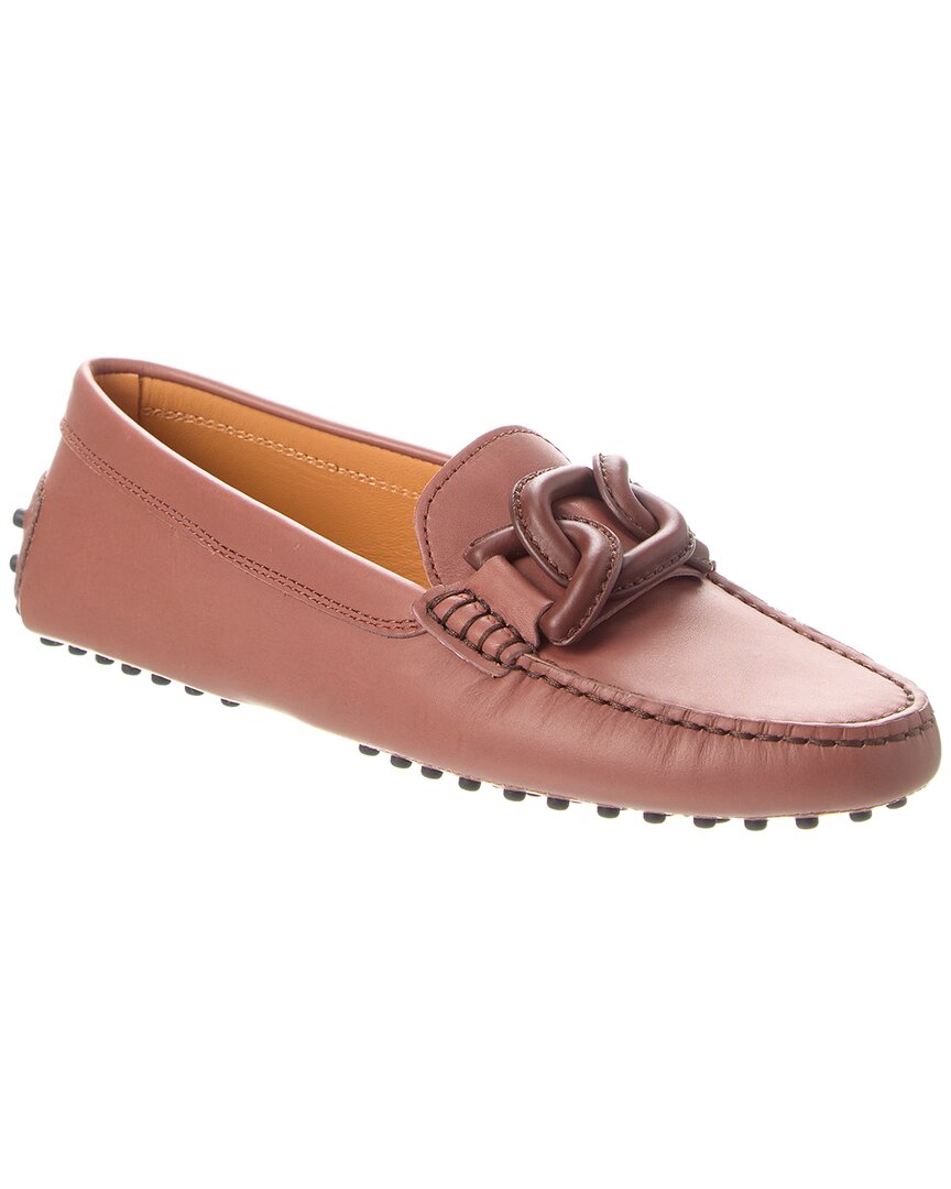 Shop Tod's Kate Gommino Leather Loafer In Pink