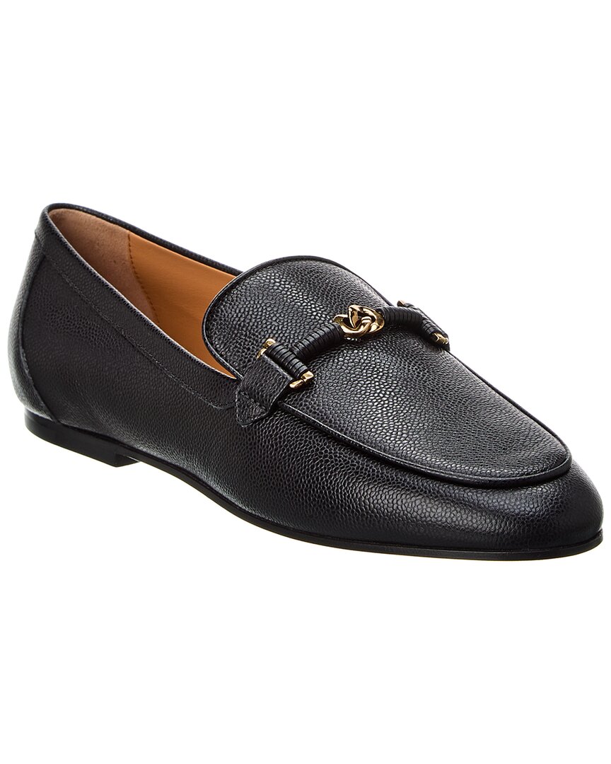 Shop Tod's Chain-link Leather Loafer In Black