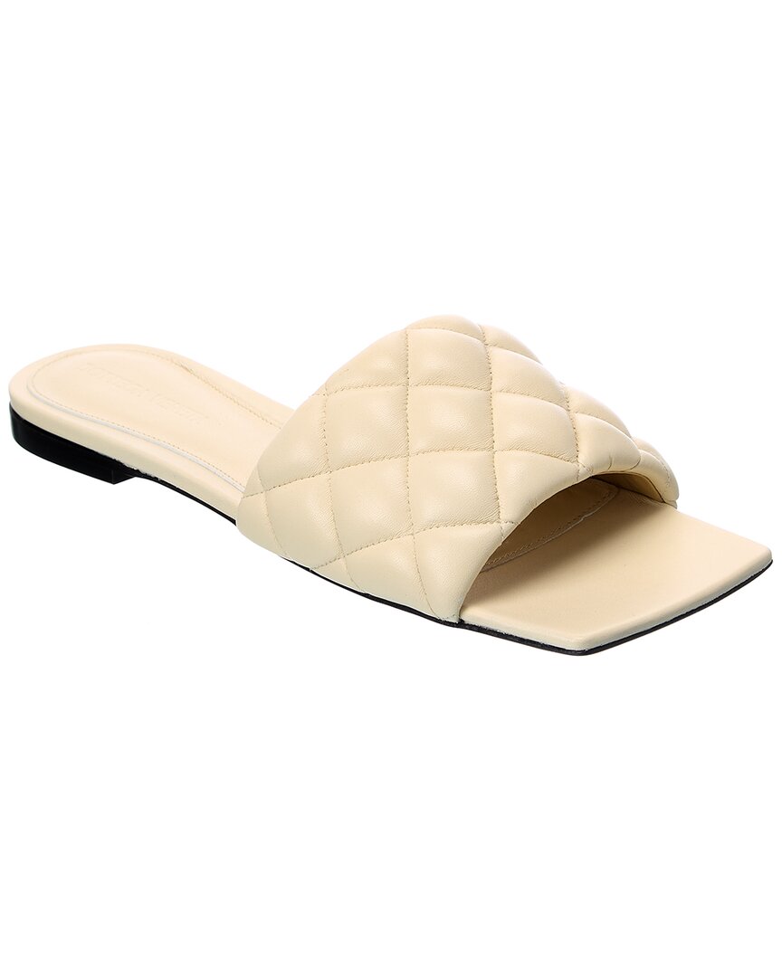 Shop Bottega Veneta Padded Leather Sandal In White