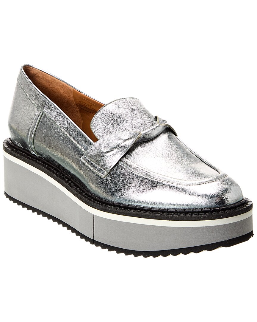 Clergerie Booster Leather Platform Loafer In Silver