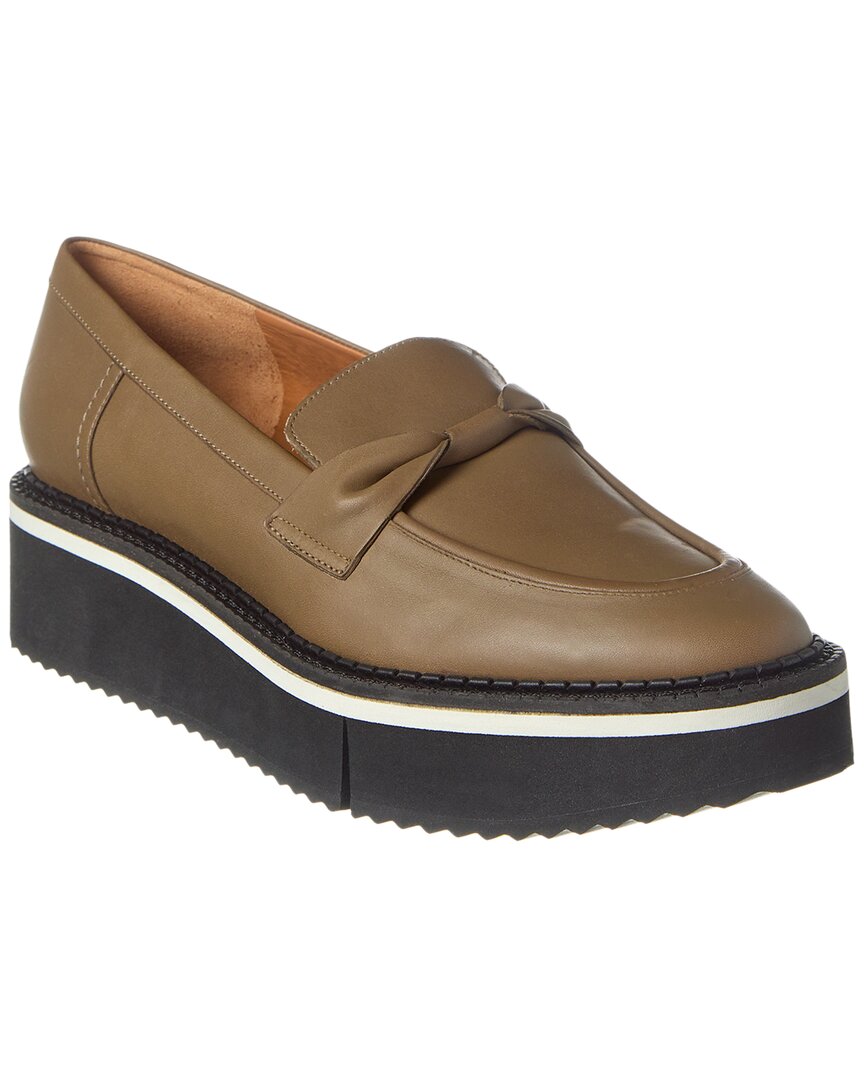 Clergerie Booster Leather Platform Loafer In Green