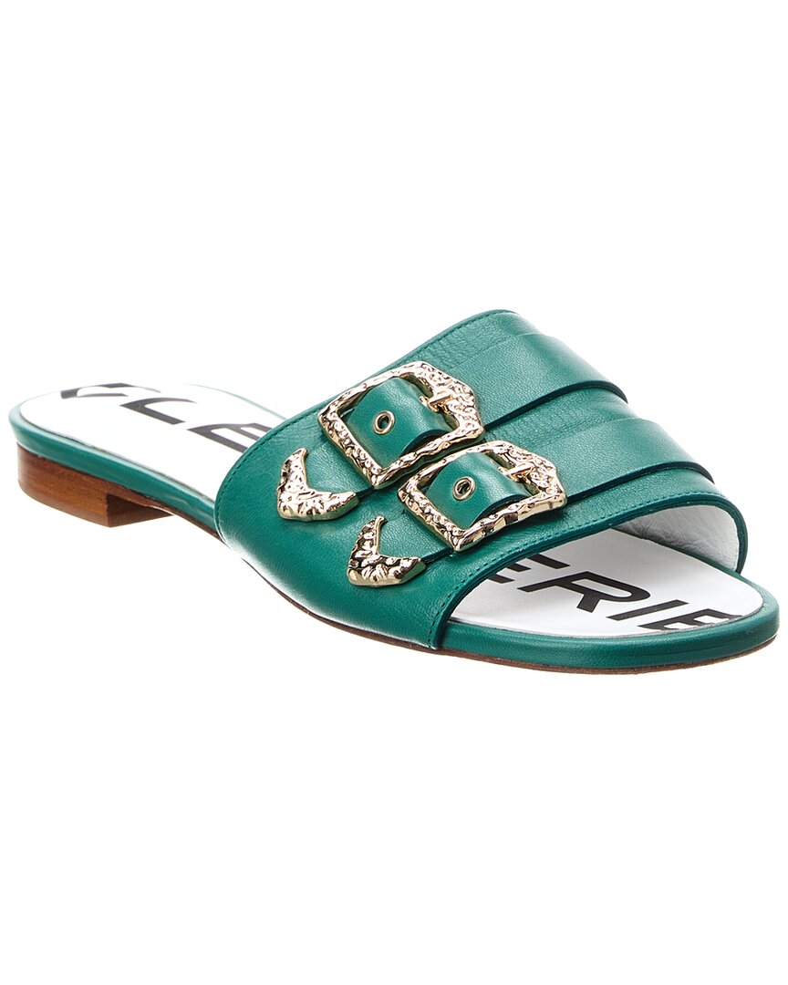Clergerie Kid Leather Sandal In Green