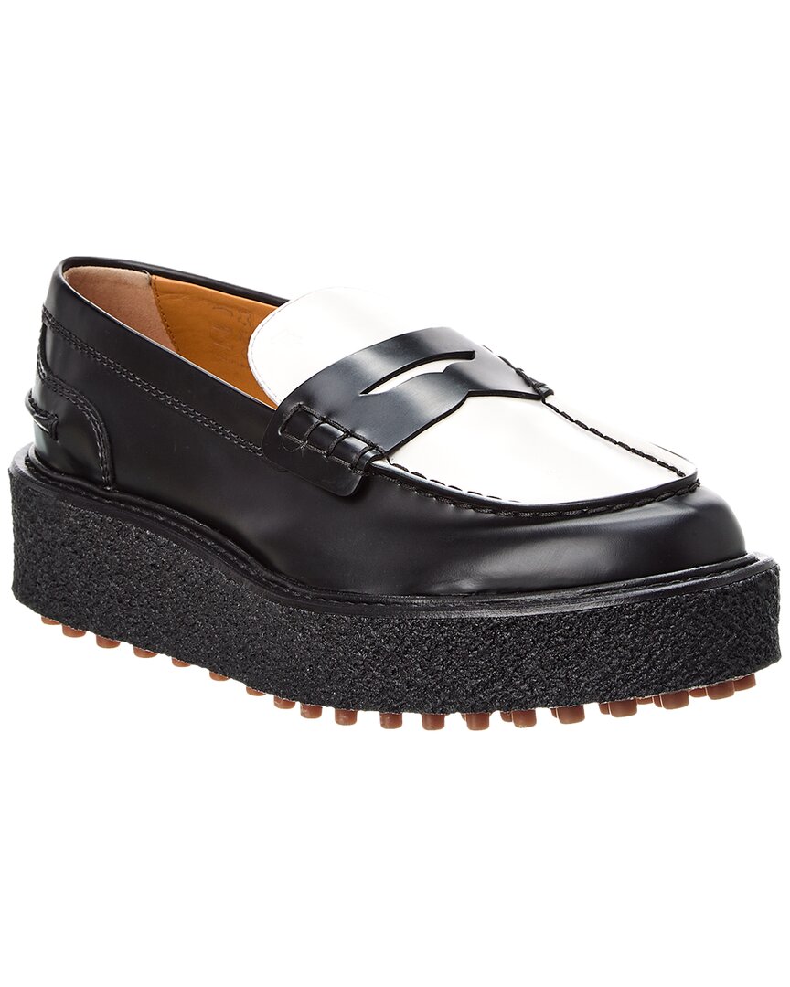 Tod's Leather Platform Loafer In Black