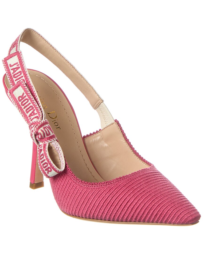 Shop Dior J'a Canvas & Leather Slingback Pump In Pink