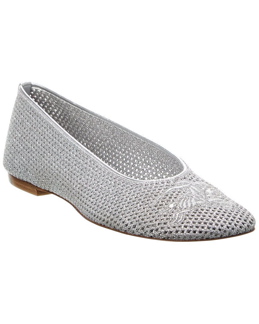 Burberry Mesh Ballet Flat In Silver