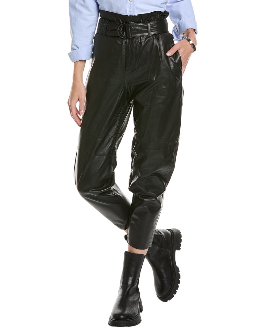 Shop Allsaints Orsen Leather Trouser In Black