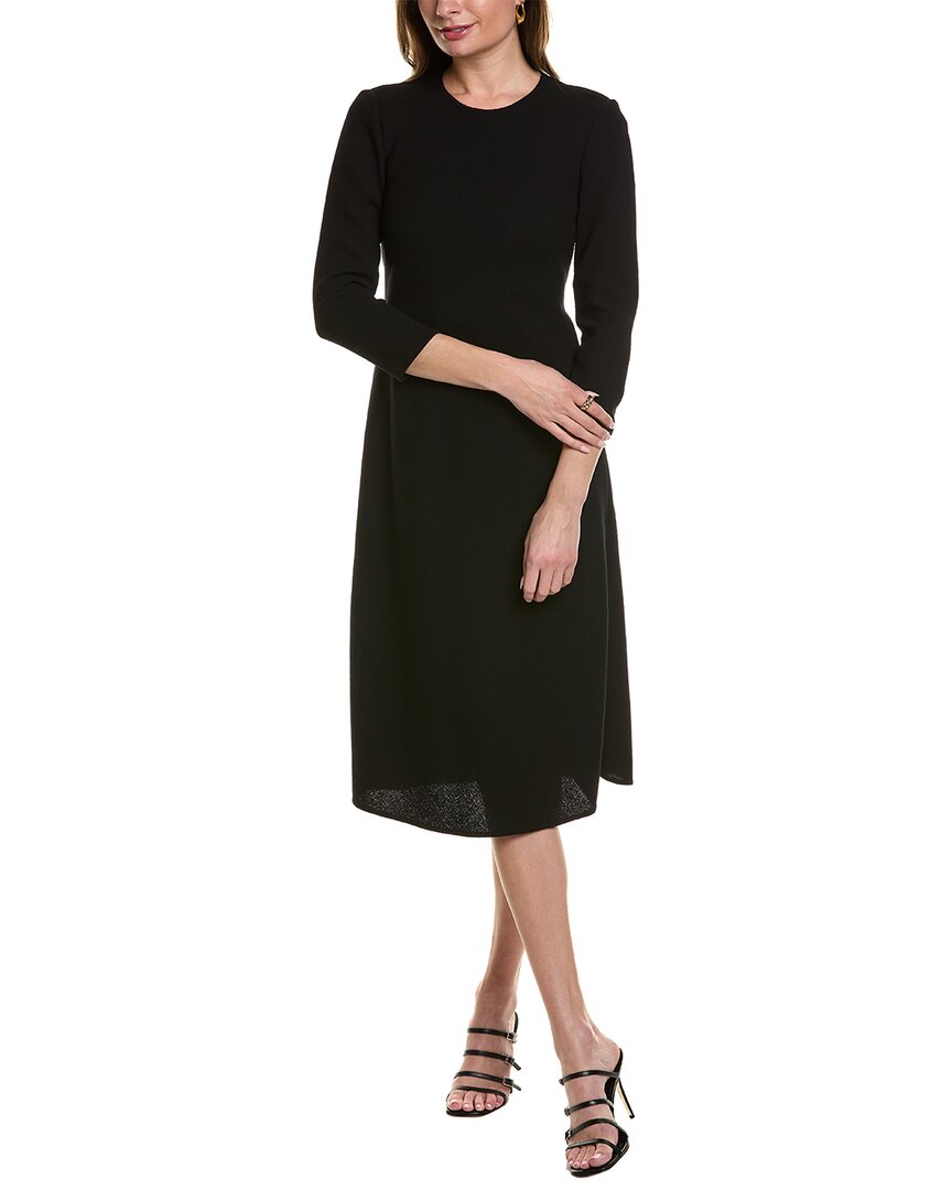 Shop Lafayette 148 New York Petite Wool Dress In Black