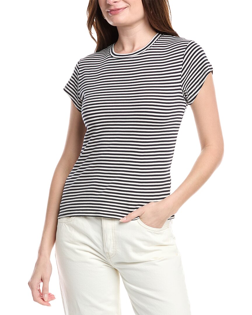 Splendid Faye Crewneck Stripe Tee In White