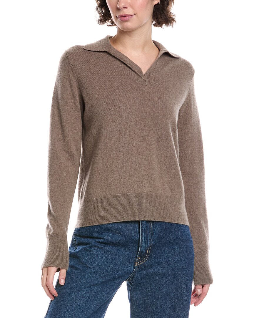 Vince Wool & Cashmere-blend Polo Sweater In Brown