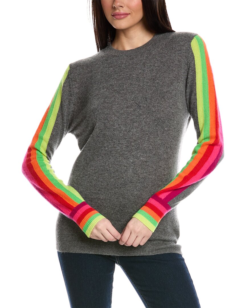 Brodie Cashmere Rainbow Chevron Sweater In Grey ModeSens