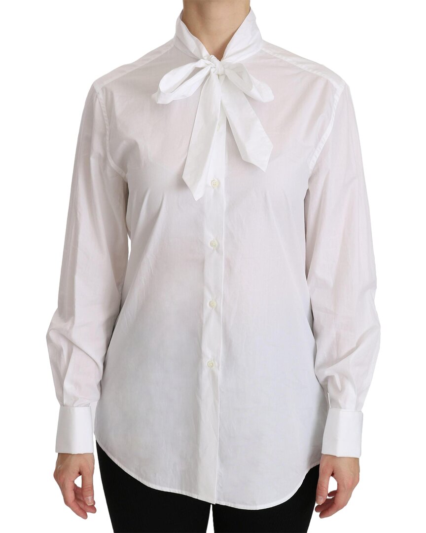 Shop Dolce & Gabbana White Turtle Neck Long Sleeve Polo