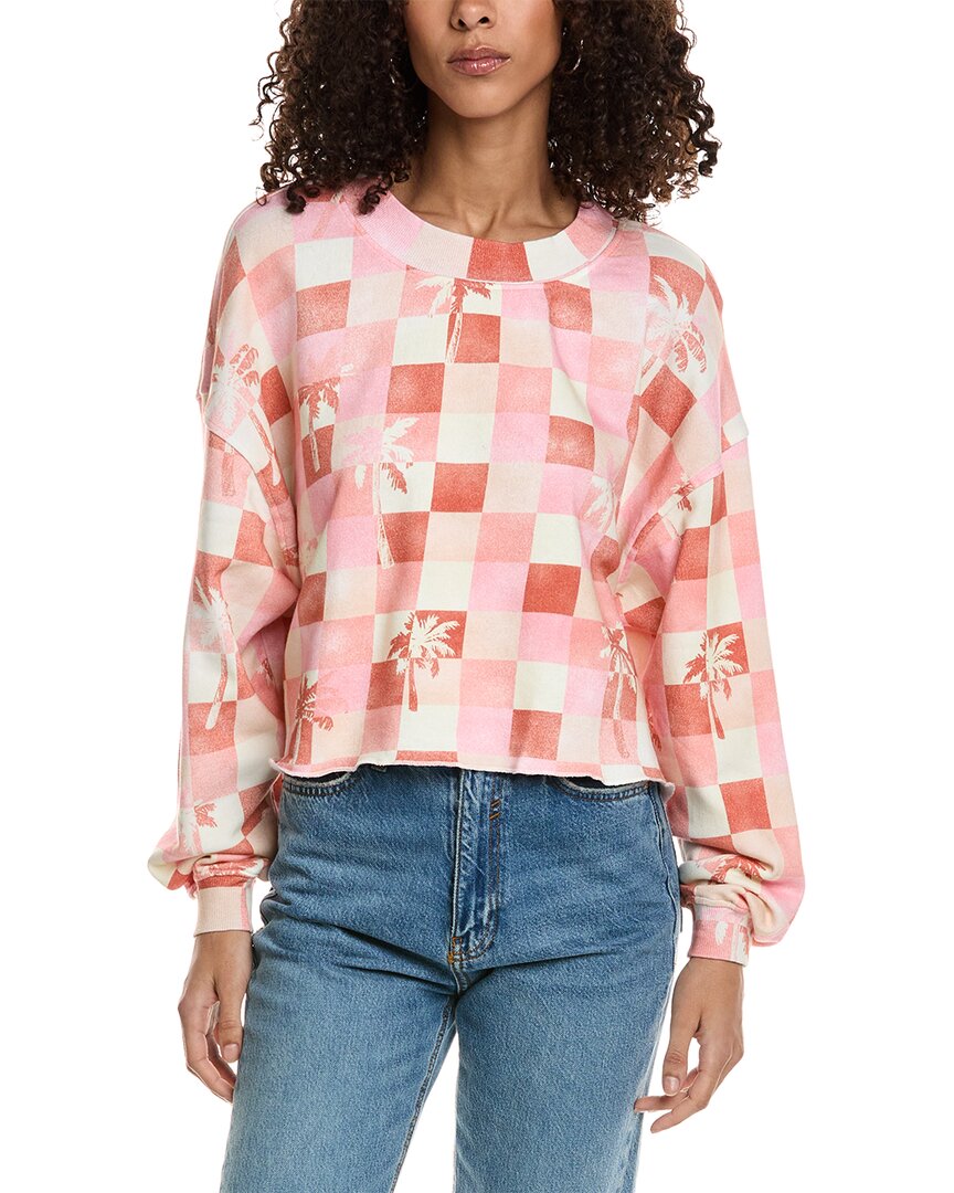 Shop Chaser Checkered Palms Print Pullover In White