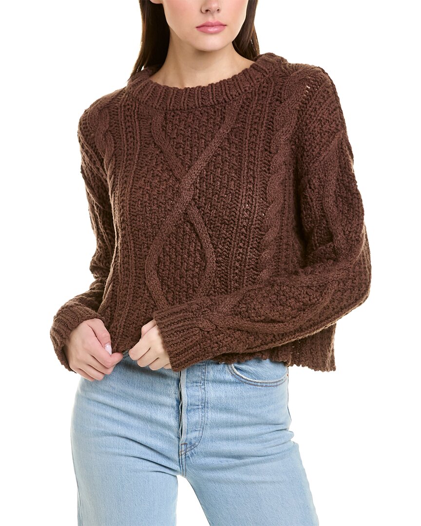 Free People Cutting Edge Cotton Cable Sweater In Brown
