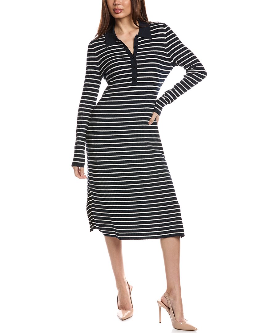Hugo Boss Boss Filblue Stripe Long Sleeve Dress