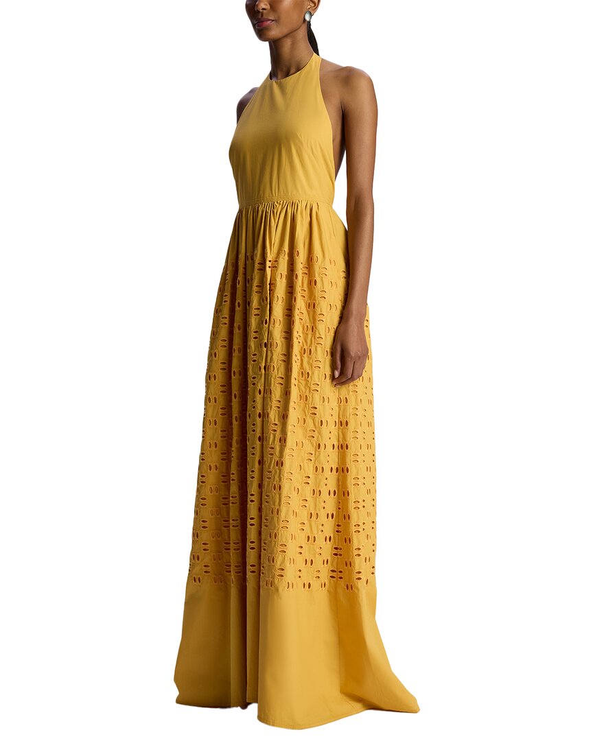 A.l.c Blair Broderie Anglaise Cotton Halterneck Maxi Dress