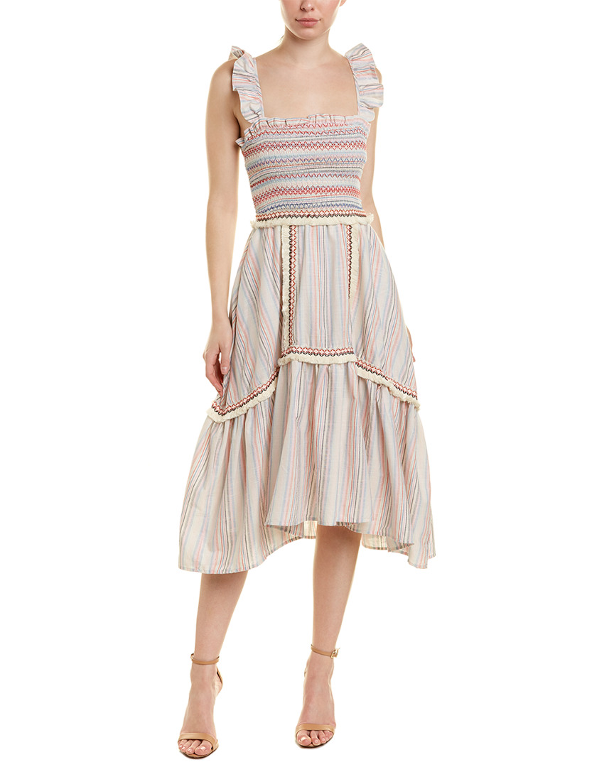 Image of Allison Smocked Midi Dress