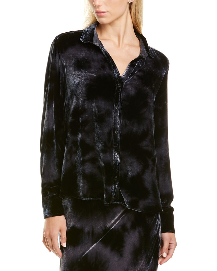 Bella Dahl Halle Silk-blend Shirt In Black