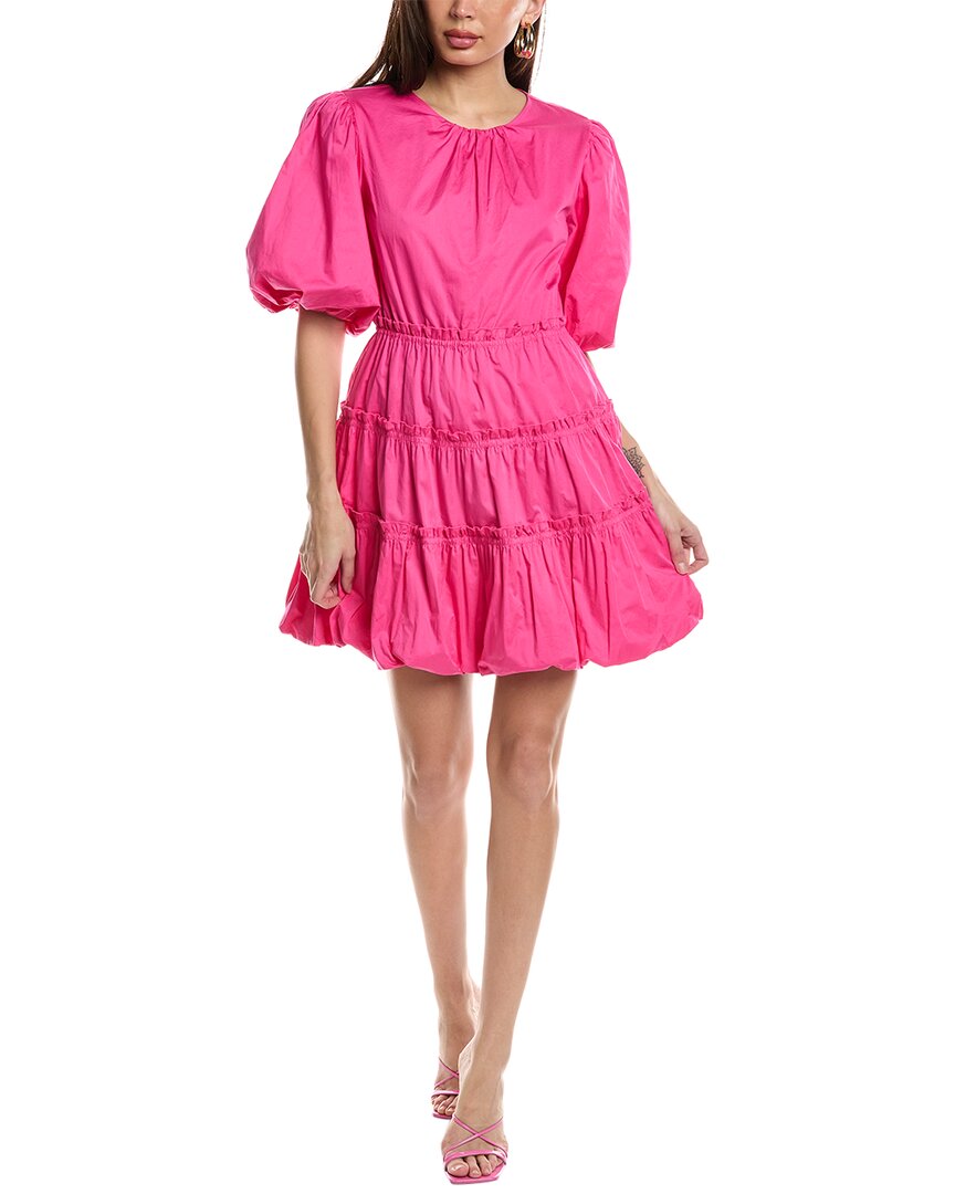 Shop Jason Wu Poplin Balloon Sleeve Mini Dress In Pink