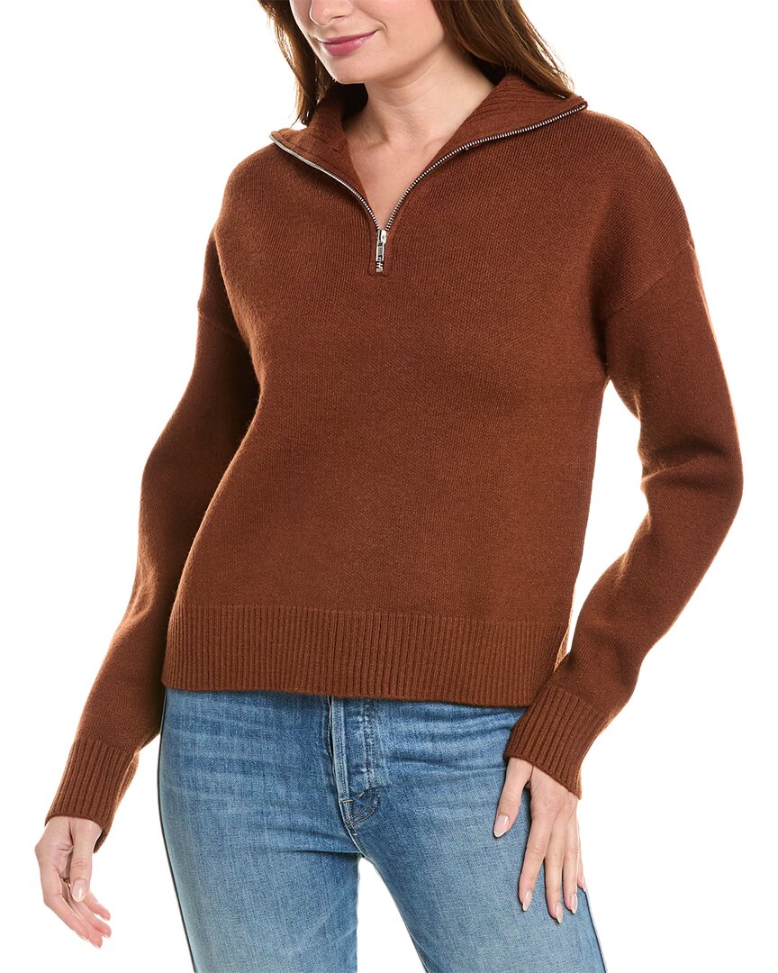 Aiden Zip-up Sweater In Brown